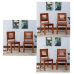 BALAJI FURNITURE Solid Sheesham Wood Dining Chairs Only | Wooden Set of 6 Dinning Chair for Kitchen & Dining Room | Rosewood, Teak Finish (6 Seats)