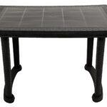 Esquire Trofi Plastic Dining Table-BLACK, 4 Seater, Cane Matte Surface