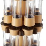 Floraware Round Revolving Spice Rack, spice organiser, kitchen organiser, organiser rack Set (Choco, 8)
