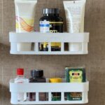 FosCadit Bathroom Accessories & Hardware Shelf Organizer Wall Mounted Shelf Storage Racks Set For Home/Washroom/Basin/Kitchen Multipurpose Shelves/ Holder Self Stand(COMBO 2Pcs, White color) Plastic