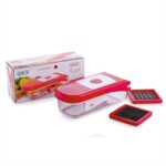 Ganesh Plastic Chopper Vegetable and Fruit Cutter, Red