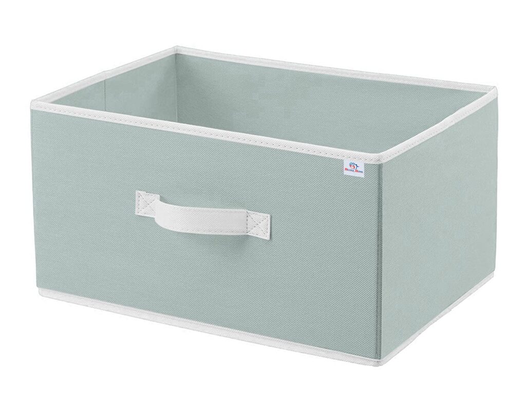 Heart Home Multipurposes Rectangular Flodable Storage Box|Drawer Storage and Cloth Organizer|Durable Handle|Size 40 x 29 x 23 (Grey)-HS40HEARTH23892, Non-woven