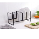 MosQuick® Plate Dish pan lid Bowl Chopping Board Holders kitchen plate rack, Metal dish drying rack for Cabinet, Counter and Cupboard Bartan Stand for Kitchen plate stand for kitchen-white or black