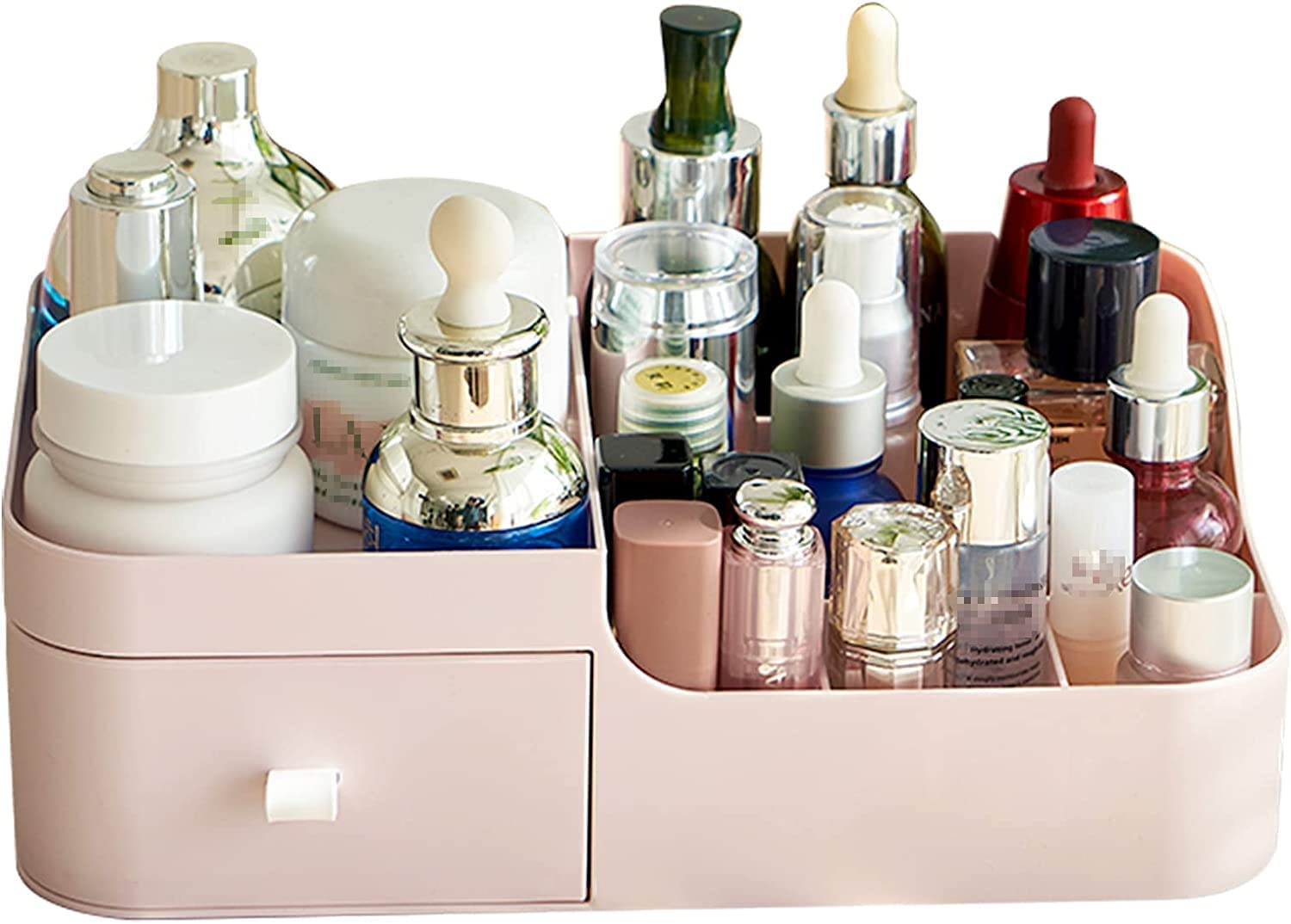 Umi. Pc Makeup Organiser Cosmetic Storage Box With Drawer Plastic Case Holder For Home,Dressing Table, (Pink),Stationery