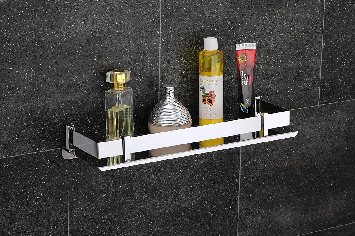 umiyaji balaji hardware UBH Stainless Steel Bathroom Shelf | Multipurpose Storage Rack for Bathroom | SS Slat Bathroom Accessories (Small 12X5)